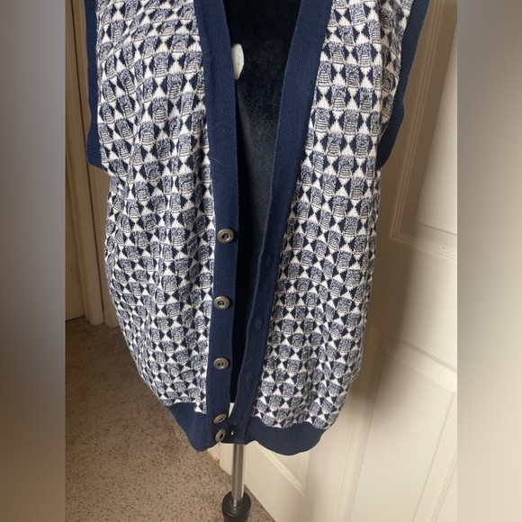 Crossings Fine Line 100% Cotton Sleeveless Button Up Sweater Vest Size XL - Picture 5 of 6